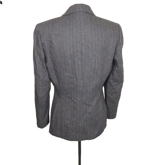 Kasper Gray Pinstripe Wool Blend Classic Pantsuit Career Suit Size 6 - Picture 3 of 11